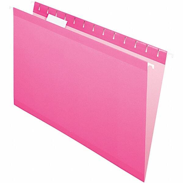 Pendaflex - 8-1/2 x 14", Legal, Pink, Hanging File Folder - 11 Point Stock, 1/5 Tab Cut Location - Exact Tool & Supply