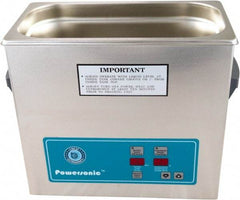 CREST ULTRASONIC - Bench Top Water-Based Ultrasonic Cleaner - 1 Gal Max Operating Capacity, Stainless Steel Tank, 11-5/8" High x 11-1/2" Long x 6-3/8" Wide, 230 Input Volts - Exact Tool & Supply