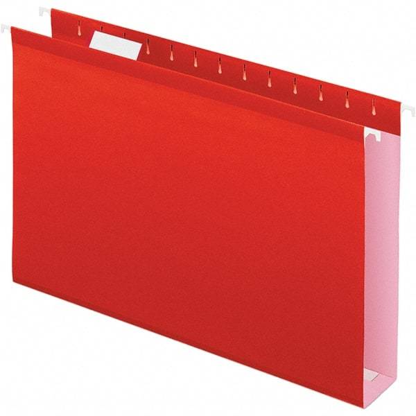 Pendaflex - 8-1/2 x 14", Legal, Red, Hanging File Folder - 11 Point Stock, 1/5 Tab Cut Location - Exact Tool & Supply