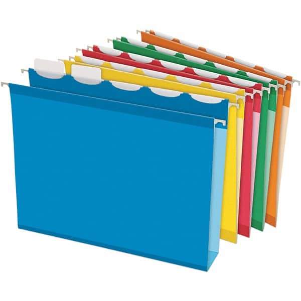 Pendaflex - 8-1/2 x 11", Letter Size, Assorted Colors, Hanging File Folder - 11 Point Stock, 1/5 Tab Cut Location - Exact Tool & Supply