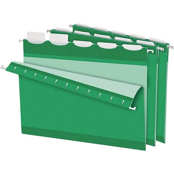 Pendaflex - 8-1/2 x 11", Letter Size, Bright Green, Hanging File Folder - 11 Point Stock, 1/5 Tab Cut Location - Exact Tool & Supply