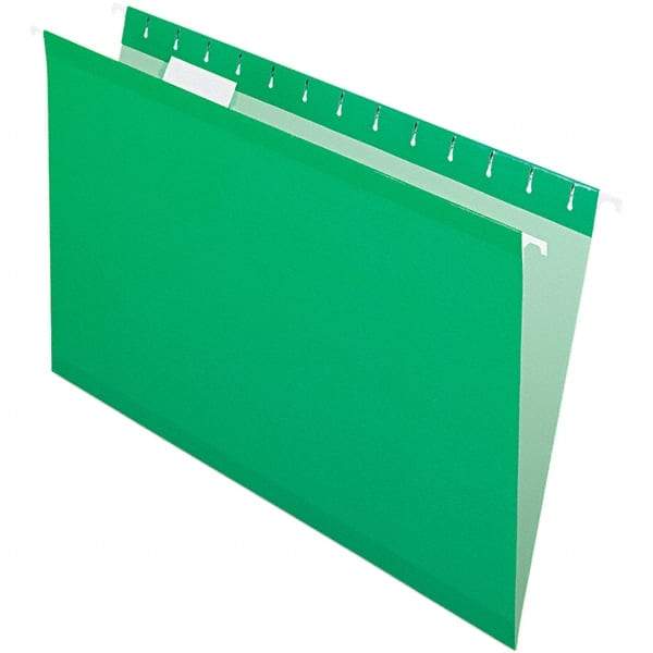 Pendaflex - 8-1/2 x 14", Legal, Bright Green, Hanging File Folder - 11 Point Stock, 1/5 Tab Cut Location - Exact Tool & Supply