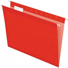 Pendaflex - 8-1/2 x 11", Letter Size, Red, Hanging File Folder - 11 Point Stock, 1/5 Tab Cut Location - Exact Tool & Supply