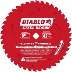 Freud - 8" Diam, 5/8" Arbor Hole Diam, 42 Tooth Wet & Dry Cut Saw Blade - Carbide-Tipped, Burr-Free Action, Standard Round Arbor - Exact Tool & Supply