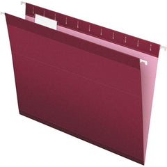 Pendaflex - 8-1/2 x 11", Letter Size, Burgundy, Hanging File Folder - 11 Point Stock, 1/5 Tab Cut Location - Exact Tool & Supply