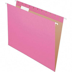 Pendaflex - 8-1/2 x 11", Letter Size, Pink, Hanging File Folder - 11 Point Stock, 1/5 Tab Cut Location - Exact Tool & Supply