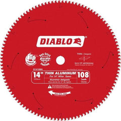 Freud - 14" Blade Diam, 108 Teeth, Carbide-Tipped Cold Saw Blade - 1" Arbor Hole Diam, 0.071" Blade Thickness - Exact Tool & Supply