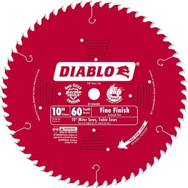 Freud - 10" Blade Diam, 60 Teeth, Carbide-Tipped Cold Saw Blade - 5/8" Arbor Hole Diam, 0.071" Blade Thickness - Exact Tool & Supply
