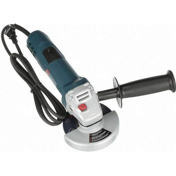 Bosch - 4-1/2" Wheel Diam, 11,000 RPM, Corded Angle & Disc Grinder - 5/8-11 Spindle, 120 Volts, 7.5 Amps - Exact Tool & Supply