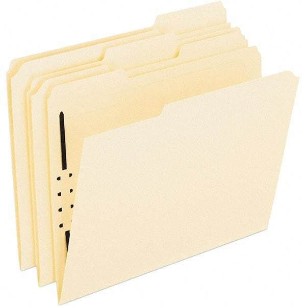Pendaflex - 8-1/2 x 11", Letter Size, Manila, File Folders with Top Tab - Assorted Tab Cut Location - Exact Tool & Supply