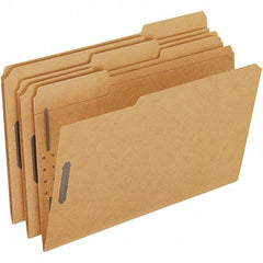 Pendaflex - 8-1/2 x 14", Legal, Brown, File Folders with Top Tab - Assorted Tab Cut Location - Exact Tool & Supply
