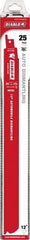 Freud - 12" Long x 1" Thick, Bi-Metal Reciprocating Saw Blade - Straight Profile, 14 to 18 TPI, Toothed Edge, Tang Shank - Exact Tool & Supply