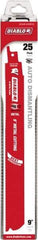 Freud - 9" Long x 1" Thick, Bi-Metal Reciprocating Saw Blade - Straight Profile, 14 to 18 TPI, Toothed Edge, Tang Shank - Exact Tool & Supply
