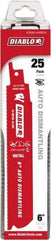 Freud - 6" Long x 1" Thick, Bi-Metal Reciprocating Saw Blade - Straight Profile, 14 to 18 TPI, Toothed Edge, Tang Shank - Exact Tool & Supply