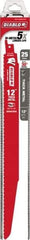 Freud - 12" Long x 1" Thick, Bi-Metal Reciprocating Saw Blade - Tapered Profile, 8 to 10 TPI, Toothed Edge, Tang Shank - Exact Tool & Supply