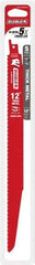 Freud - 12" Long x 1" Thick, Bi-Metal Reciprocating Saw Blade - Tapered Profile, 8 to 10 TPI, Toothed Edge, Tang Shank - Exact Tool & Supply