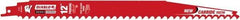 Freud - 12" Long x 1" Thick, Carbide Reciprocating Saw Blade - Tapered Profile, 3 TPI, Toothed Edge, Tang Shank - Exact Tool & Supply