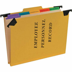 Pendaflex - 11-3/4 x 9-3/4", Letter Size, Yellow, File Folders with Top Tab - 20 Point Stock, 2nd Position Tab Cut Location - Exact Tool & Supply