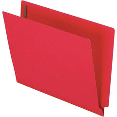 Pendaflex - 8-1/2 x 11", Letter Size, Red, File Folders with End Tab - 11 Point Stock, Straight Tab Cut Location - Exact Tool & Supply