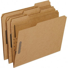 Pendaflex - 8-1/2 x 11", Letter Size, Brown, File Folders with Top Tab - Assorted Tab Cut Location - Exact Tool & Supply