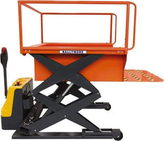 Ballymore - 1,500 Lb Capacity, 98" Lift Height, Battery Operated Elevating Cart - 44" Lowered Height - Exact Tool & Supply