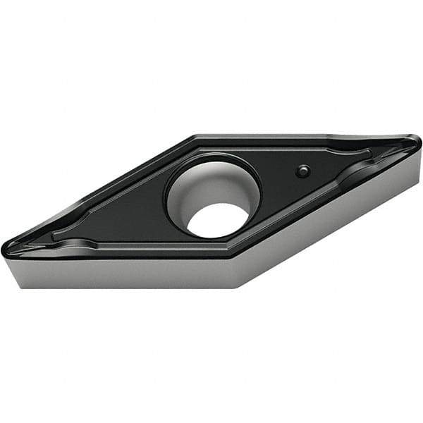 Walter - VCMT FM4 Grade WSM10S Turning Insert - TiAlN+Al2O3+(Al) Finish, 35° Rhombic, 6.35mm Inscr Circle, 3.18mm Thick, 0.4mm Corner Radius - Exact Tool & Supply