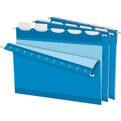 Pendaflex - 8-1/2 x 11", Letter Size, Blue, Hanging File Folder - 11 Point Stock, 1/5 Tab Cut Location - Exact Tool & Supply