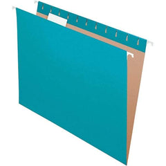 Pendaflex - 8-1/2 x 11", Letter Size, Teal, Hanging File Folder - 11 Point Stock, 1/5 Tab Cut Location - Exact Tool & Supply