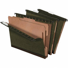 Pendaflex - 8-1/2 x 11", Letter Size, Standard Green, Hanging File Folder - 11 Point Stock, Assorted Tab Cut Location - Exact Tool & Supply