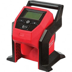 Milwaukee Tool - 12 Volt Automatic Tire Inflator Tool - 120 psi, 26" Hose Length, Tool Only, Auto Shut-Off, Compact, Portable, Anti-Vibration Feet, Weather Resistant, Impact Resistant - Exact Tool & Supply