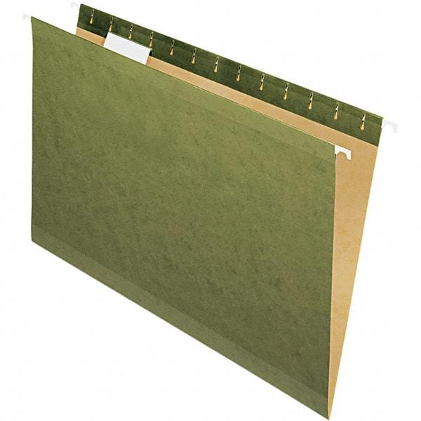 Pendaflex - 8-1/2 x 14", Legal, Standard Green, Hanging File Folder - 11 Point Stock, Straight Tab Cut Location - Exact Tool & Supply