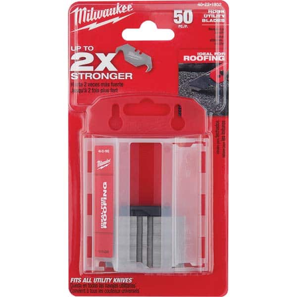 Milwaukee Tool - Knife Blades Type: Hook Blade Material: Carbon Steel - Exact Tool & Supply