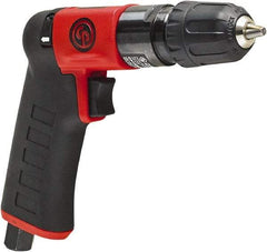 Chicago Pneumatic - 1/4" Reversible Keyless Chuck - Pistol Grip Handle, 2,800 RPM, 0.3 hp, 90 psi - Exact Tool & Supply