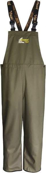 Viking - Size 4XL, Moss Green, Waterproof Bib Overall - Take Up Snaps Ankle - Exact Tool & Supply
