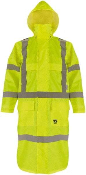 Viking - Size S, High Visibility Lime, Coat - 37" Chest, 2 Pockets, Detachable Hood, Hook & Loop Wrist - Exact Tool & Supply