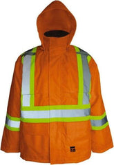 Viking - Size 3XL, High Visibility Orange, Cold Weather, Jacket - 55" Chest, 2 Pockets, Detachable Hood, Hook & Loop Wrist - Exact Tool & Supply