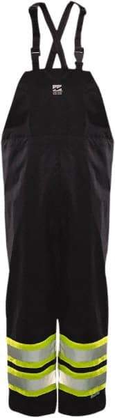 Viking - Size XL, Black, High Visibility Bib Overall - Hook & Loop Ankle - Exact Tool & Supply