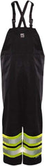 Viking - Size L, Black, High Visibility Bib Overall - Hook & Loop Ankle - Exact Tool & Supply