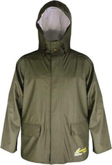Viking - Size 3XL, Moss Green, Waterproof Jacket - 55" Chest, 2 Pockets, Detachable Hood, Snap at Wrist - Exact Tool & Supply