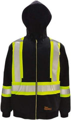 Viking - Size L Flame Resistant/Retardant Jacket - Black, Cotton, Zipper Closure, 43" Chest - Exact Tool & Supply