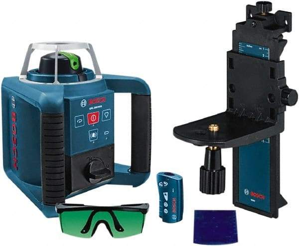 Bosch - 650' Measuring Range, 1/8" at 100' Accuracy, Self-Leveling Horizontal & Vertical Rotary Laser - ±5° Self Leveling Range, 1 Beam, 2-D Battery Included - Exact Tool & Supply