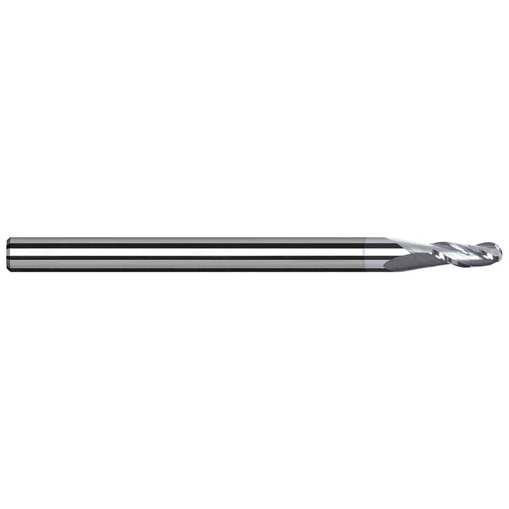Harvey Tool - 1/16" Diam, 3/32" LOC, 3 Flute Solid Carbide Ball End Mill - Exact Tool & Supply