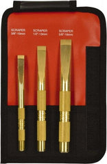 Mayhew - 3 Piece Brass Scraper Chisel Set - Sizes Included 3/8 to 5/8" - Exact Tool & Supply