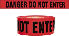 NMC - 135' Long x 3" Wide Roll, 100% Cotton, Red Barricade Tape - Message: Caution - Do Not Enter - Exact Tool & Supply