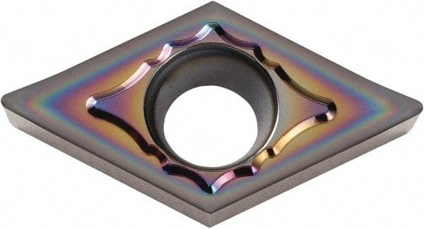 Kyocera - DCGT3251 AH Grade PDL025 Carbide Turning Insert - Al2O3 Finish, 55° Diamond, 3/8" Inscr Circle, 5/32" Thick, 1/64" Corner Radius - Exact Tool & Supply