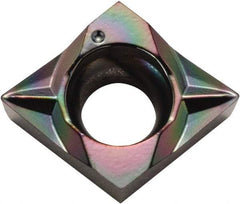 Kyocera - CCGT32502 MFP Grade PDL025 Carbide Turning Insert - Al2O3 Finish, 80° Diamond, 3/8" Inscr Circle, 5/32" Thick, 0.0039" Corner Radius - Exact Tool & Supply