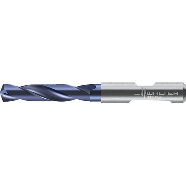 Walter-Titex - 19mm 140° Solid Carbide Screw Machine Drill Bit - Right Hand Cut, 79mm Flute Length, 131mm OAL, Straight Shank with Weldon Flat - Exact Tool & Supply