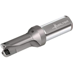 Walter - 44mm Max Drill Depth, 2xD, 22mm Diam, Indexable Insert Drill - 2 Inserts, 25mm Shank Diam, Straight Shank - Exact Tool & Supply