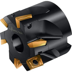 Walter - 8 Inserts, 100mm Cut Diam, 16mm Max Depth of Cut, Indexable Square-Shoulder Face Mill - 0° Lead Angle, 50mm High, LDMW08T204R & LDMT08T204R Insert Compatibility, Through Coolant, Series M4130 - Exact Tool & Supply