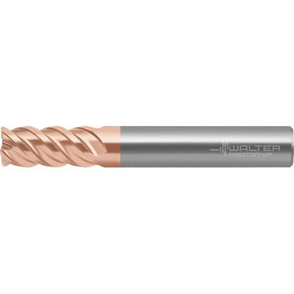 Walter-Prototyp - 3/8", 4 Flute, Single End, Solid Carbide, 0.762mm Corner Radius End Mill - 3" OAL, 50° Helix, Right Hand Flute, 22mm LOC, Right Hand Cut - Exact Tool & Supply